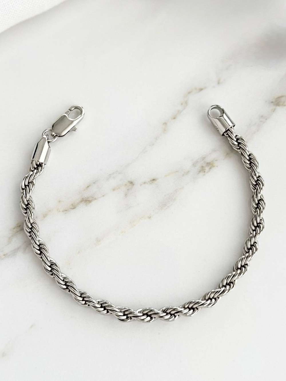 5 mm Silver Tone  Rope Chain Bracelet | 316L Premium Stainles Steel